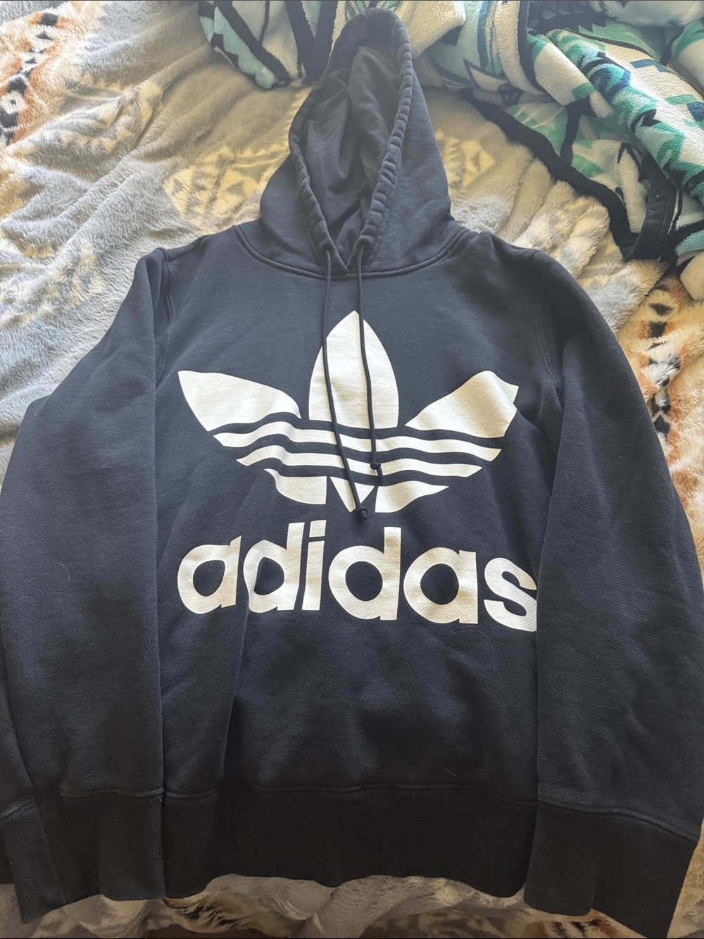 adidas Black Crewneck Sweatshirt with White Trefoil